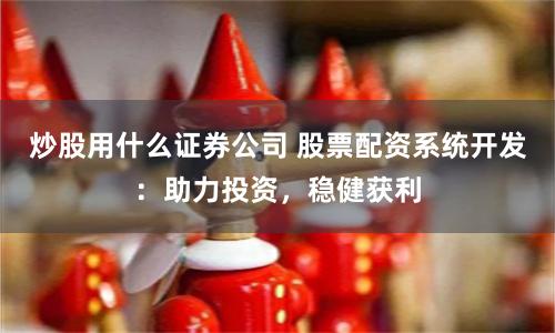 炒股用什么證券公司 股票配資系統開發：助力投資，穩健獲利