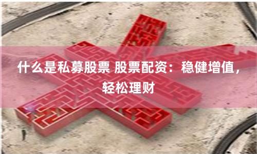 什么是私募股票 股票配資：穩健增值，輕松理財